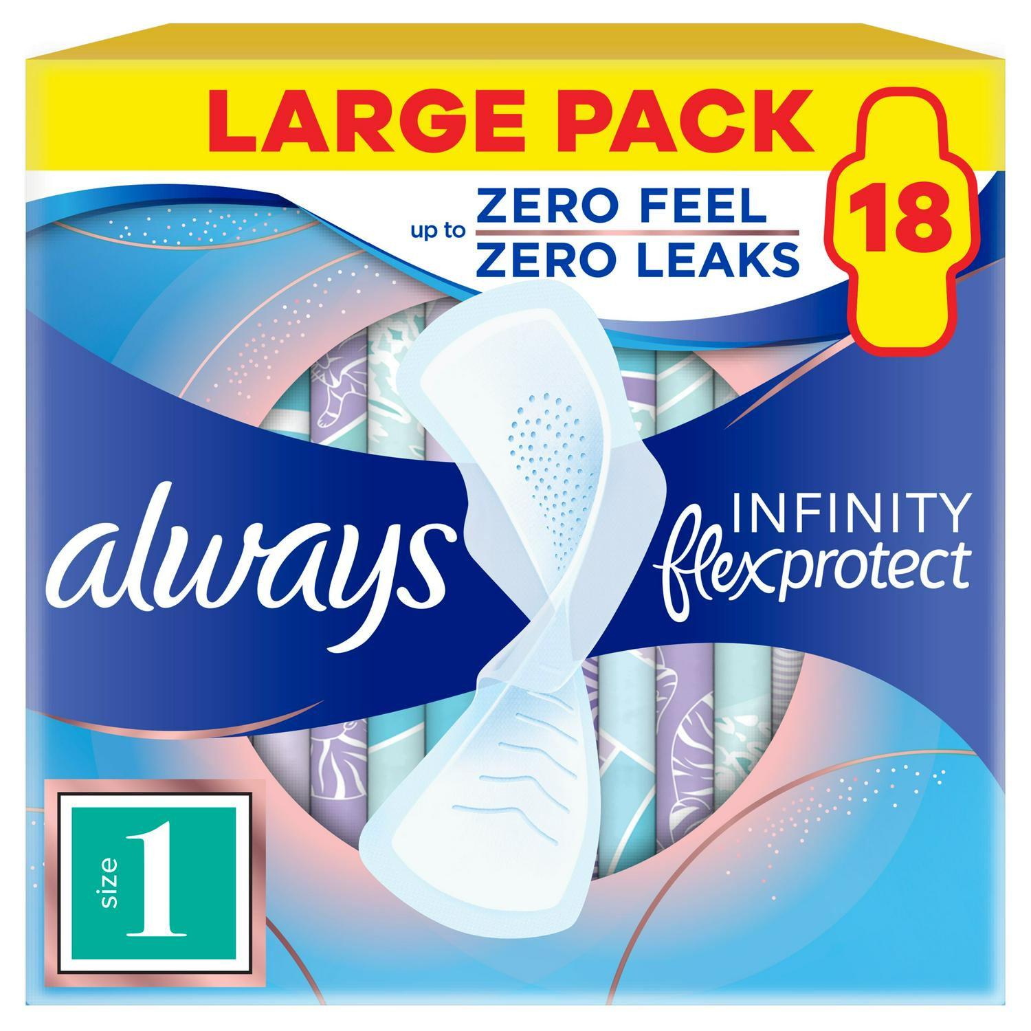 Always FlexProtect Sanitary Towels Normal With Wings 18 Pack - British product