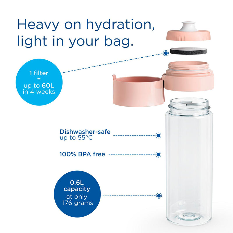 Brita Water Filter Bottle Apricot 600ml - British product