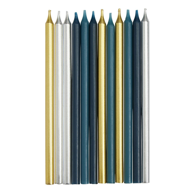 Habitat Palma Luxe Gold Silver Navy candles 12 pack, UK version