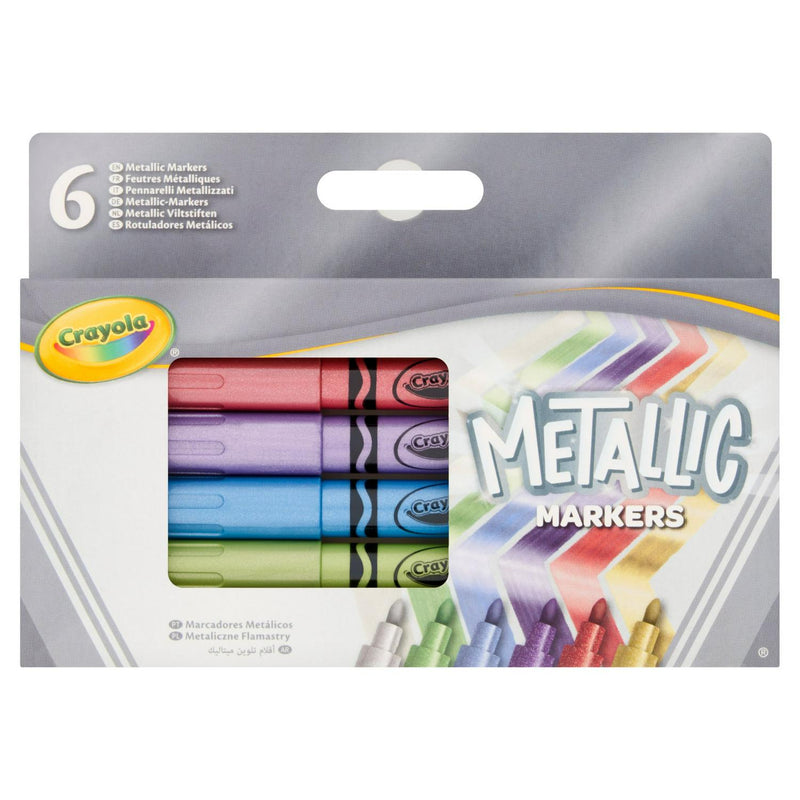 Crayola metallic markers pack of 6 for kids art - British product