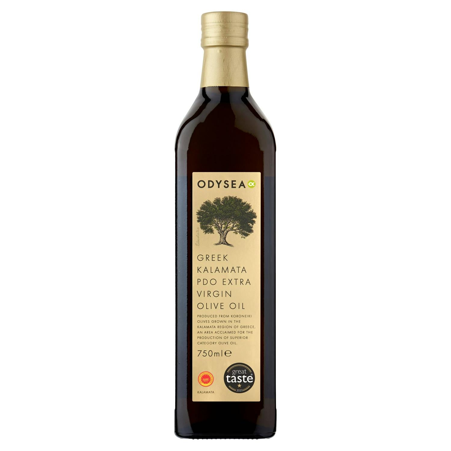 Odysea Greek Kalamata PDO Extra Virgin Olive Oil 750ml, imported from the UK