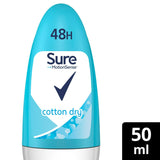 Sure Women Anti-Perspirant Roll-On Deodorant, Cotton Dry 50ml