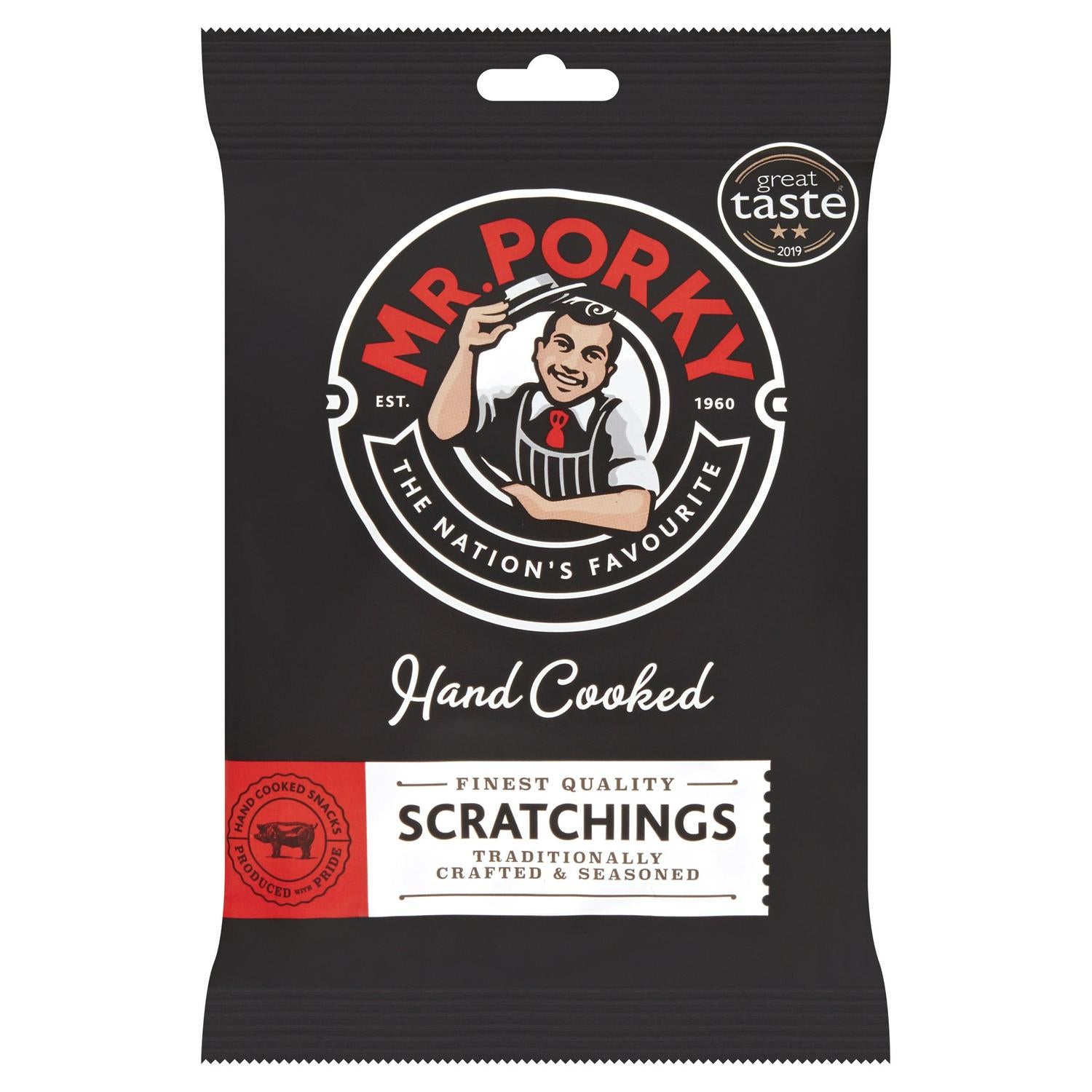 Mr Porky pork scratchings snack 65g, imported from the UK
