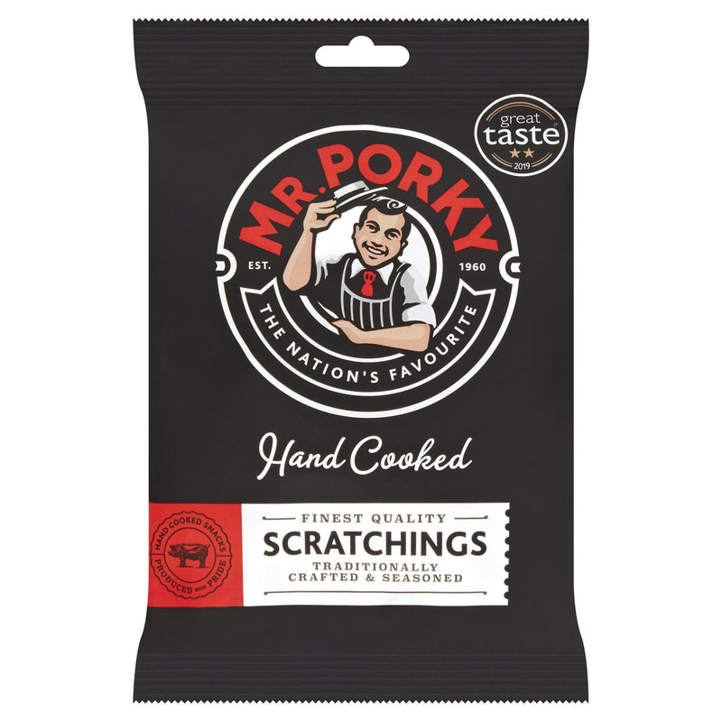 Mr Porky pork scratchings snack 65g, imported from the UK