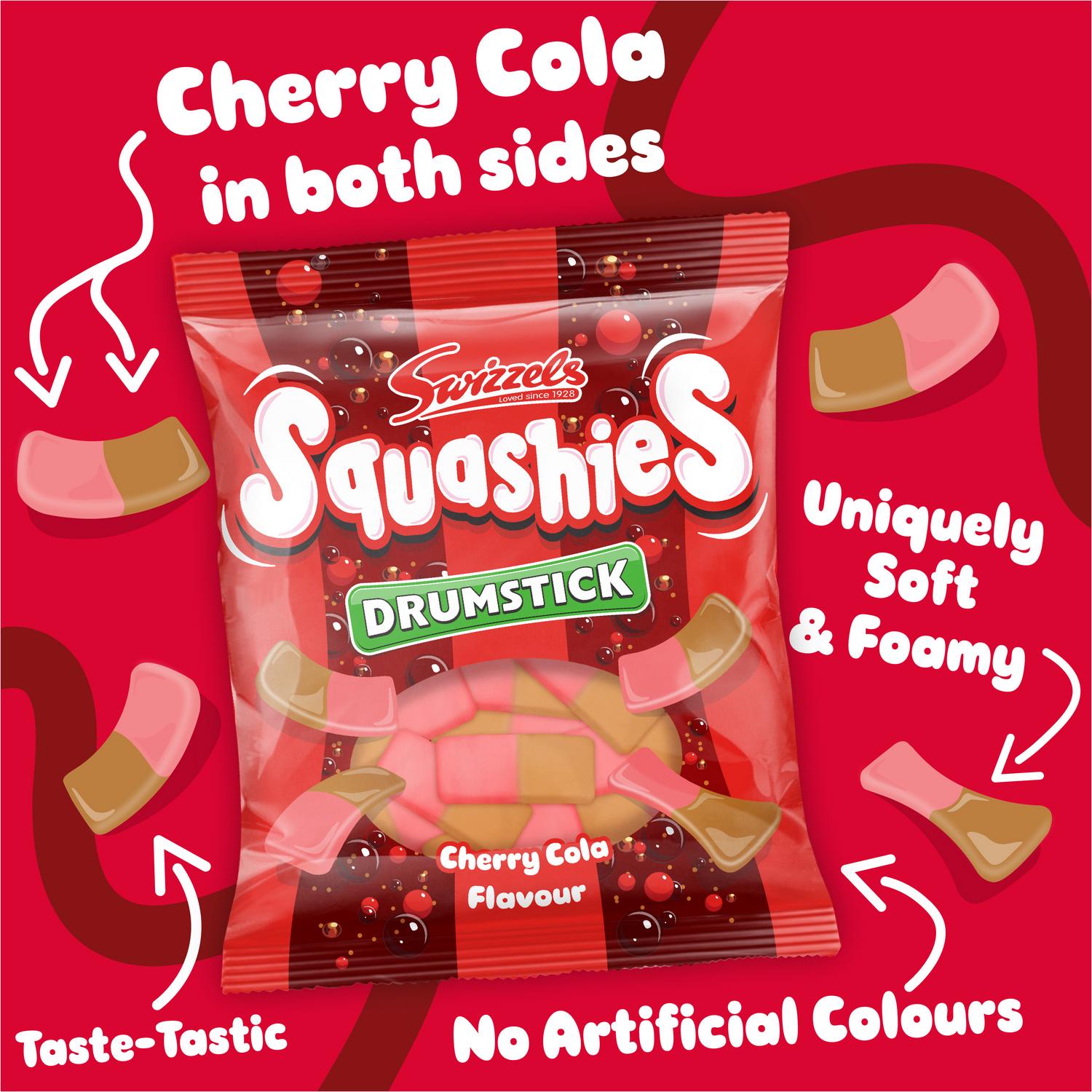 Swizzels Squashies Cherry Cola gummies 140g (British brand)