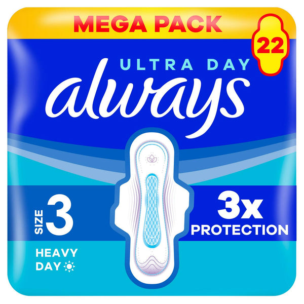 Ultra Absorbent Sanitary Towels with Wings for Day and Night, Size 3