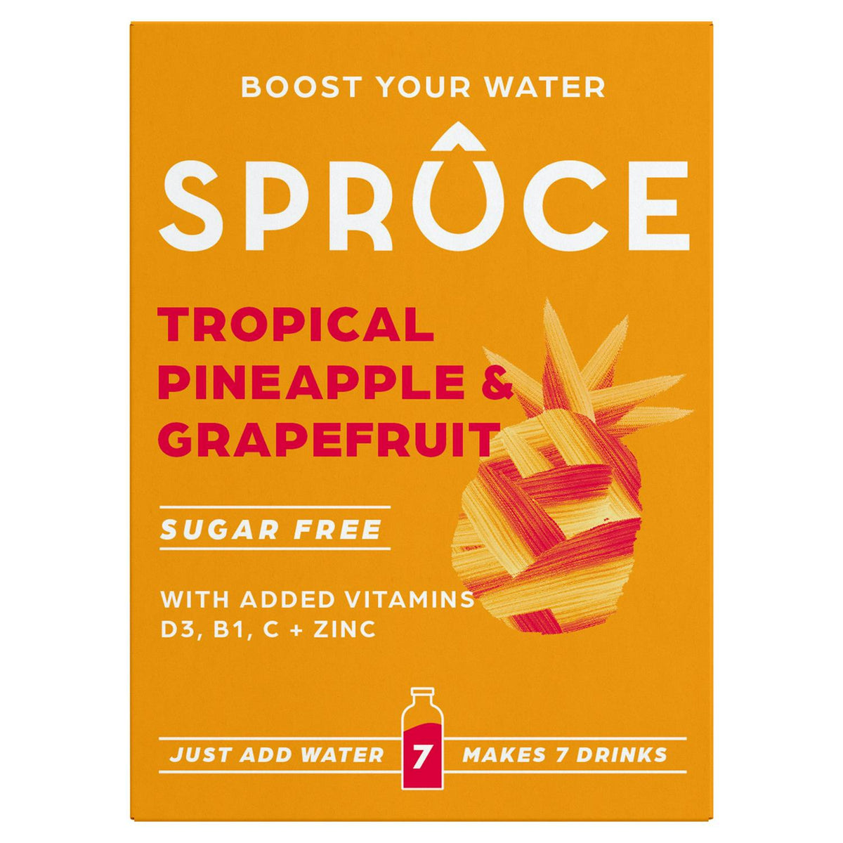 Pineapple & Grapefruit Fruit Powder with Vitamins, 7 Sachets, 12g Each