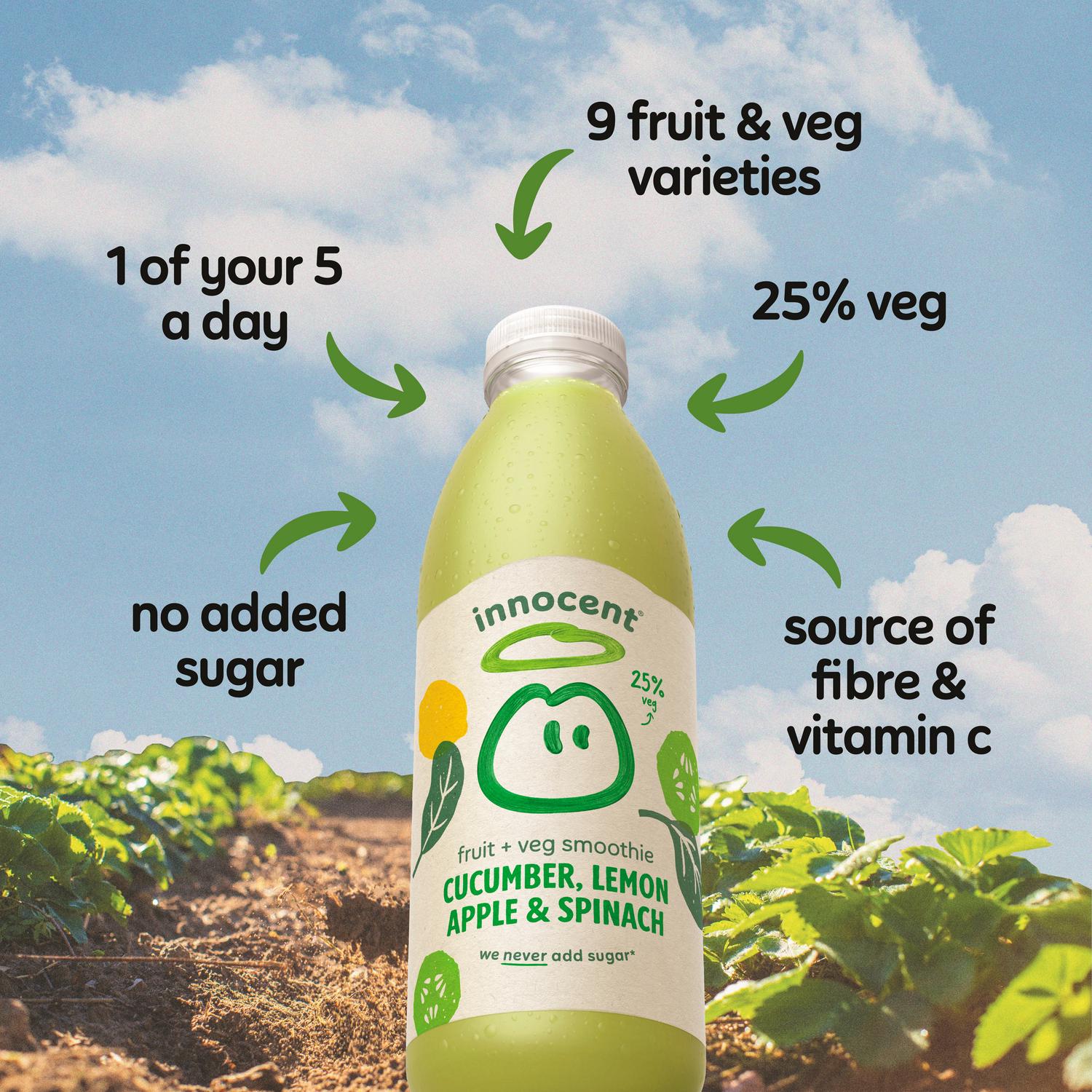 Innocent green smoothie with cucumber lemon apple spinach 750ml, imported from the UK