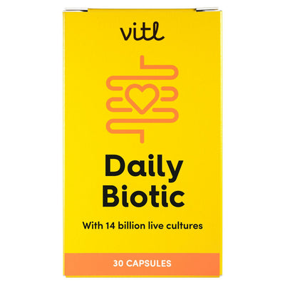 كبسولات Vitl Daily Biotic Capsules Probiotic Supplement 30 Count من Sainsburys - اشترِ عبر الإنترنت من McGrocer