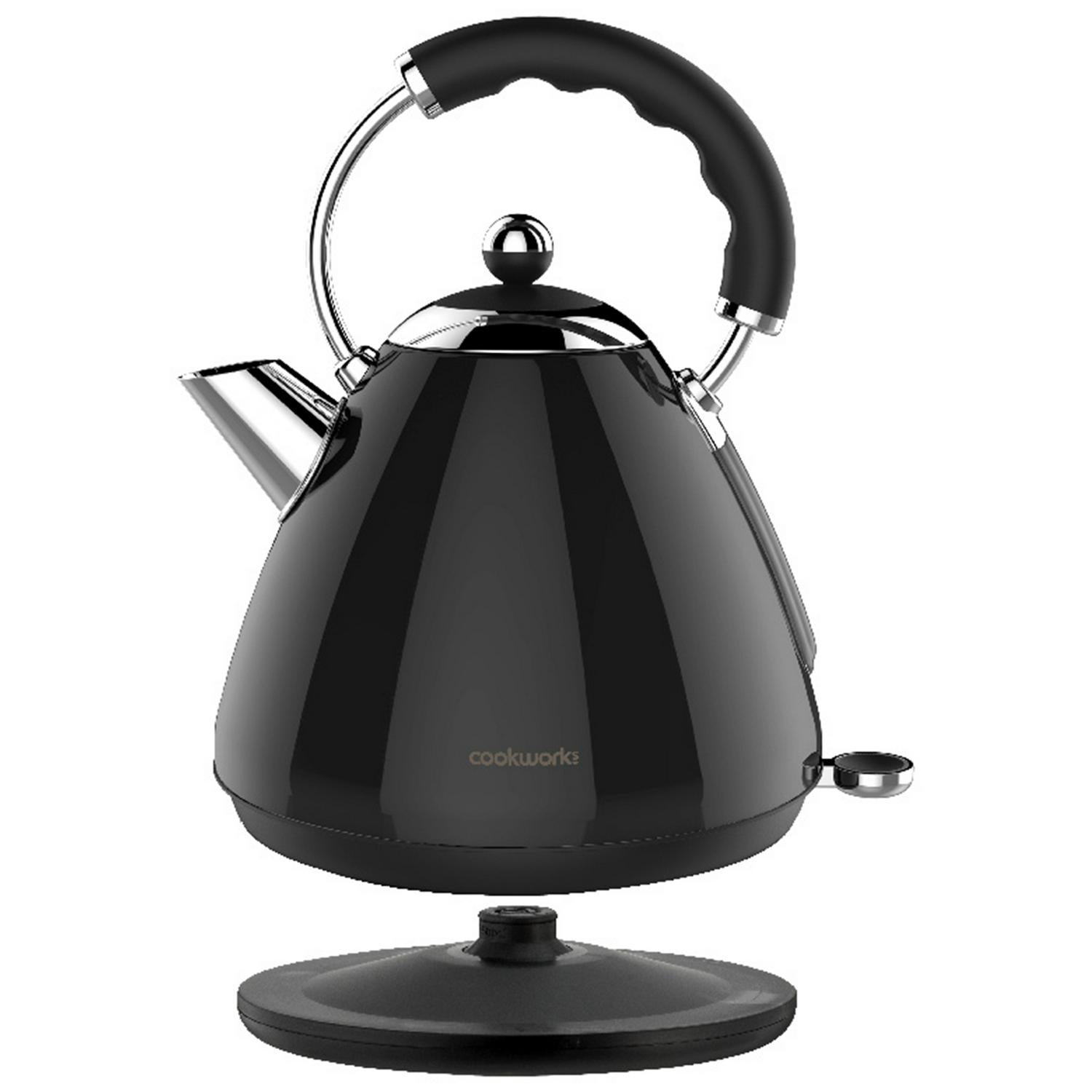 Cookworks metal pyramid kettle black 1.7L - British product
