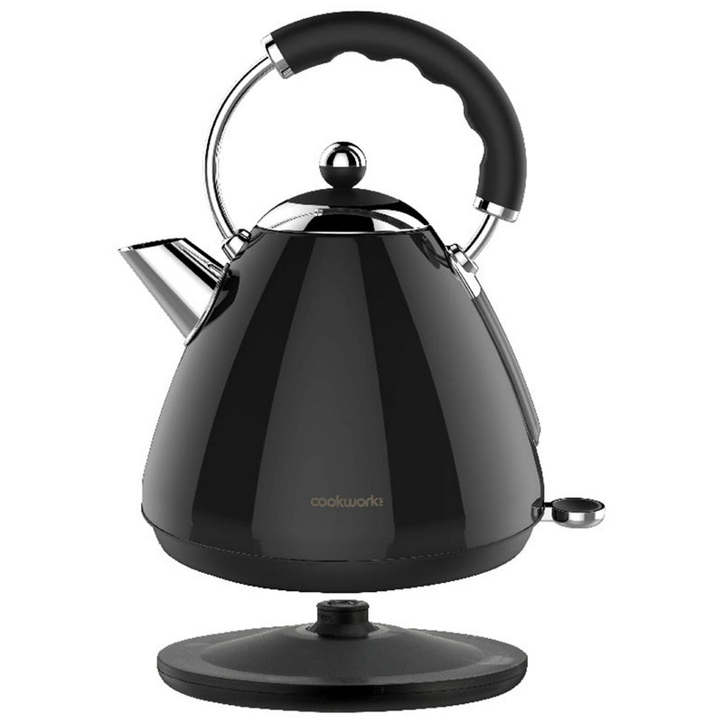 Cookworks metal pyramid kettle black 1.7L - British product