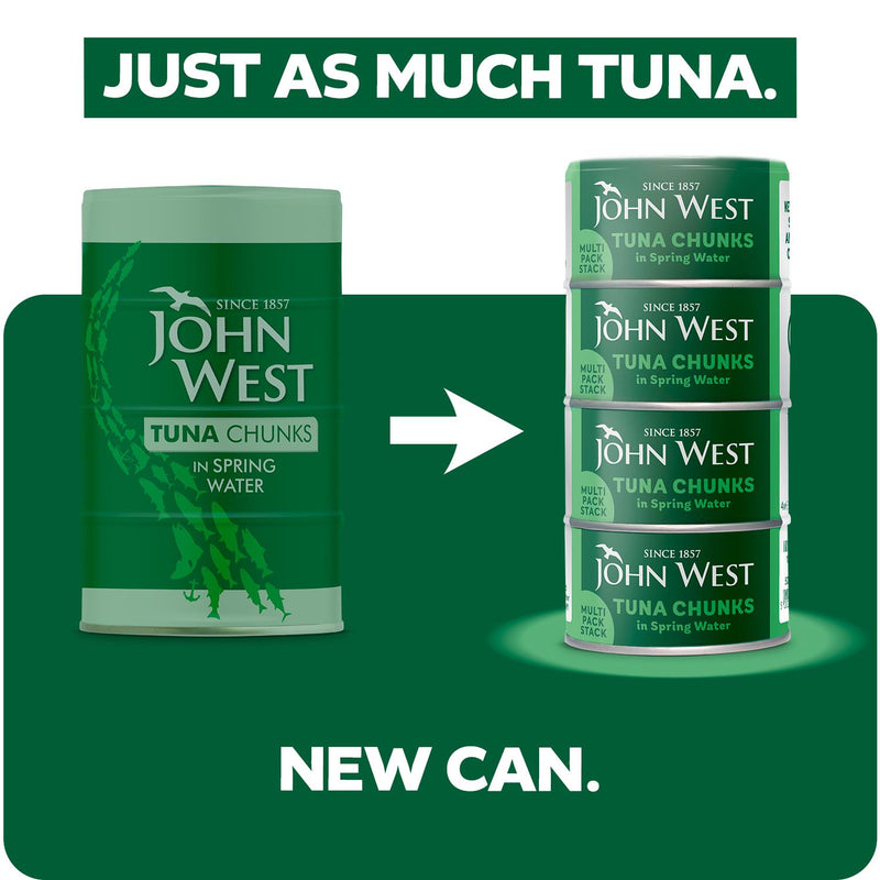 John West tuna chunks in spring water 4x125g, imported from the UK