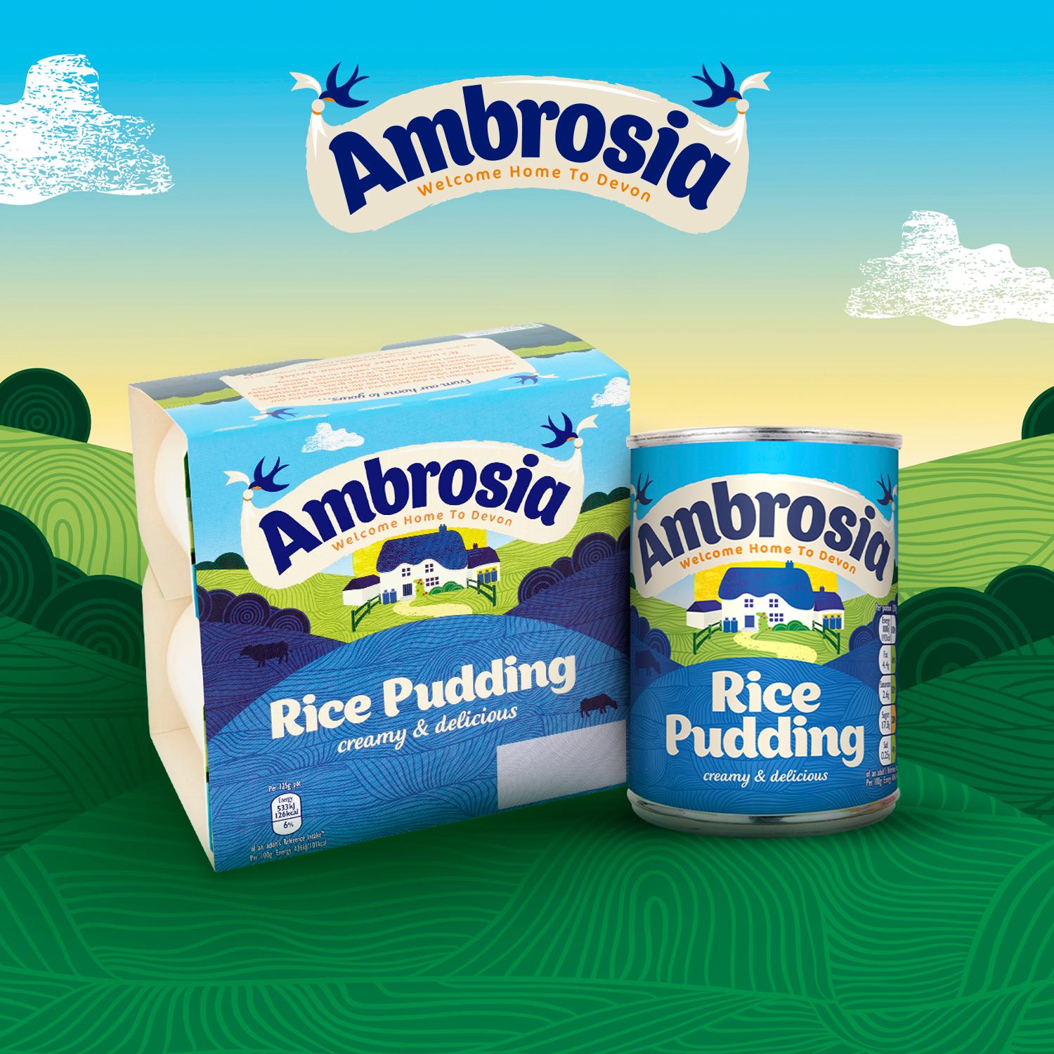 Ambrosia rice pudding snack pots multipack 4 x 120g - British product