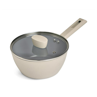 20cm Ceramic-Coated Saucepan with Glass Lid and Soft-Touch Handle