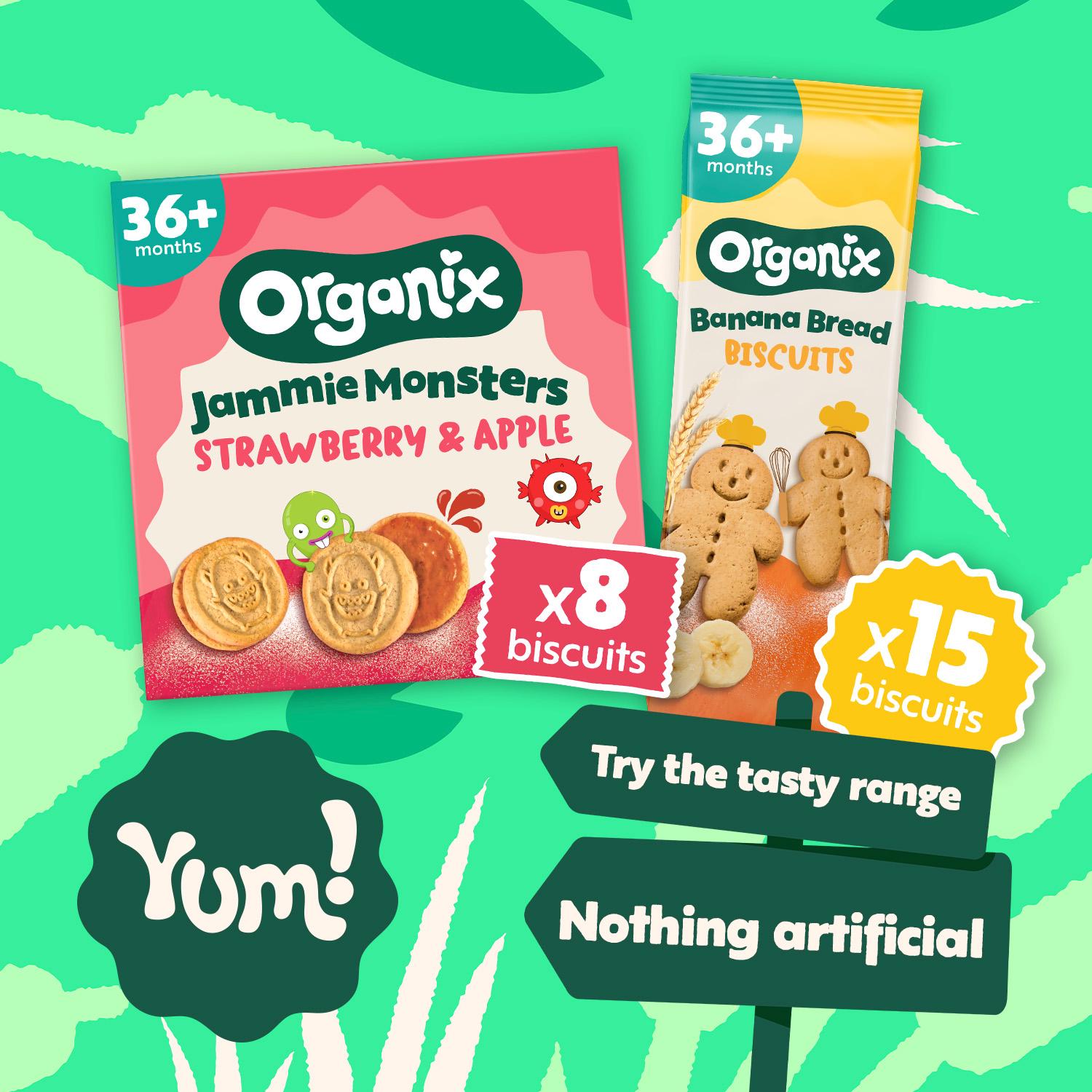 Organix Jammie Monsters toddler biscuits multipack 8x8g (British brand)