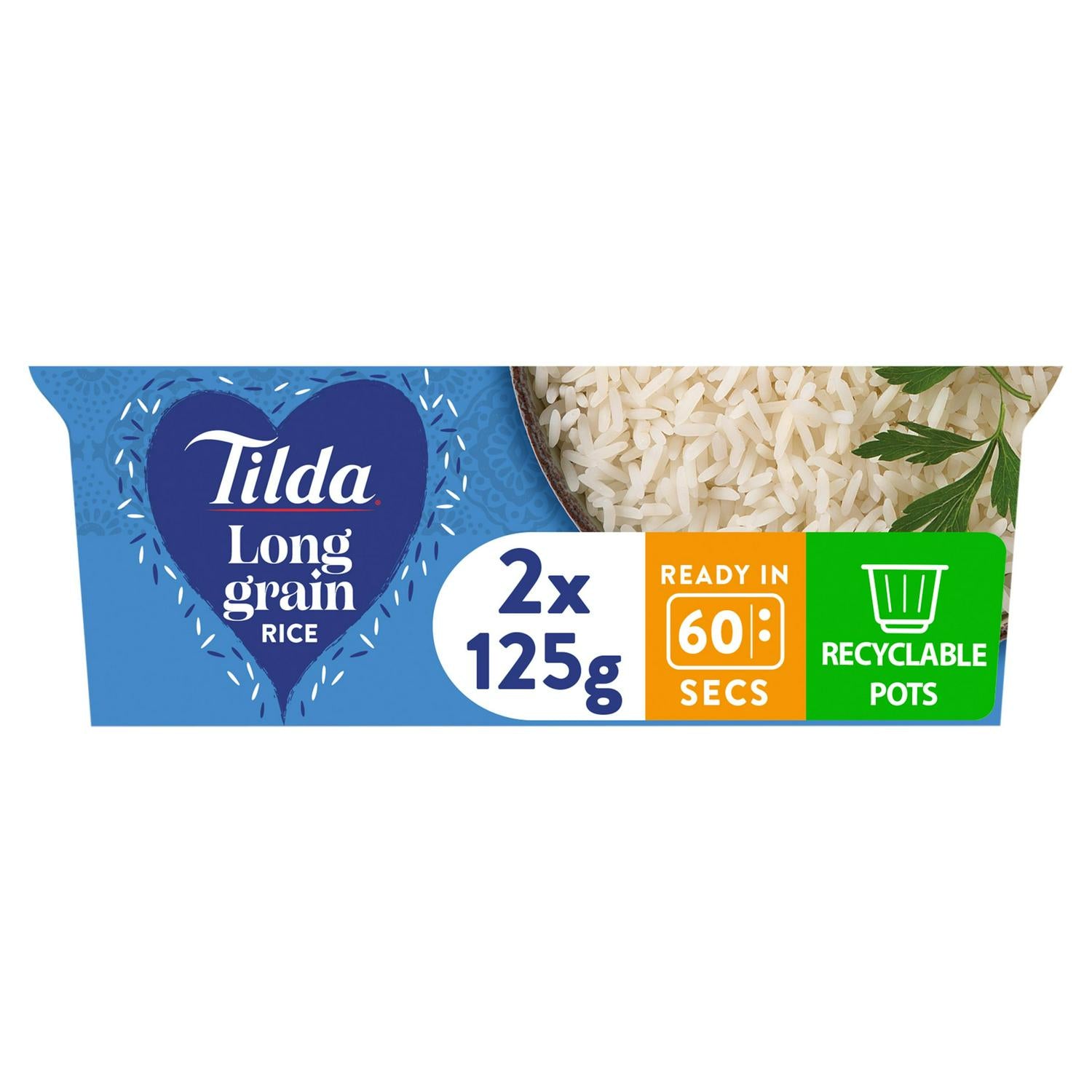 Tilda Long Grain Microwave Rice 2x125g (British brand)