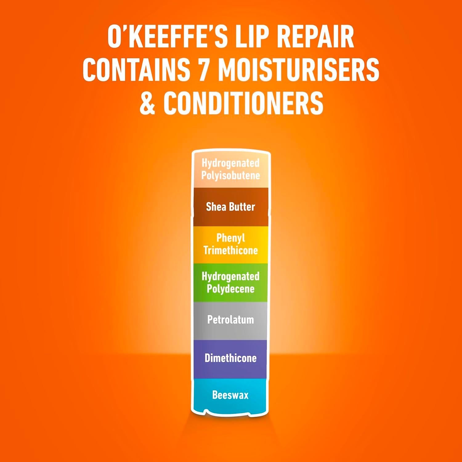 O'Keeffe's Lip Repair unscented lip balm 4.2g, UK version
