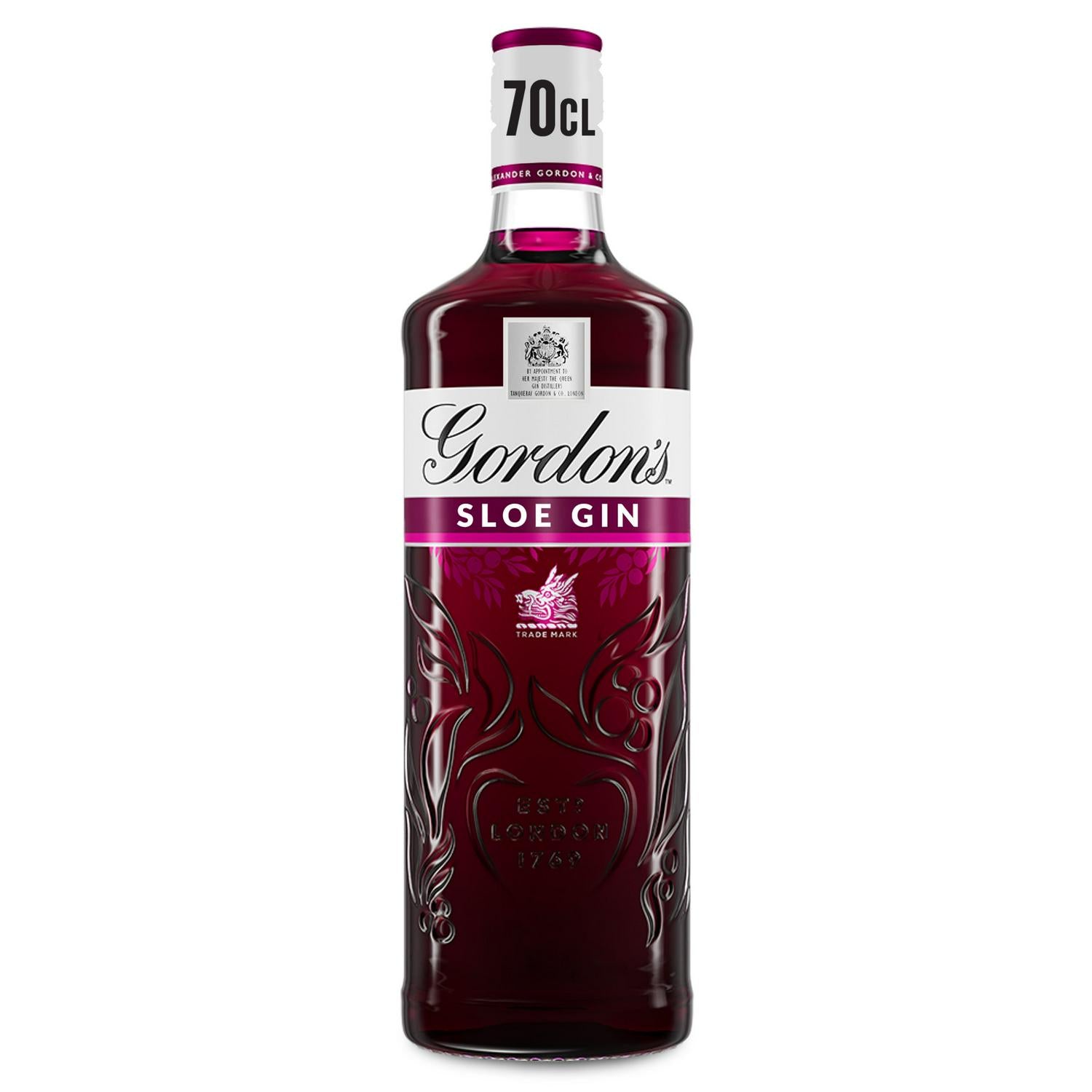 Sloe Gin with Handpicked Sloe Berries, 26% ABV, 70cl Bottle