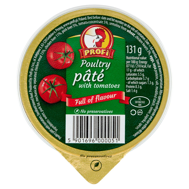 Comida húmeda para gatos Profi Poultry Paté 131g, importada del Reino Unido.