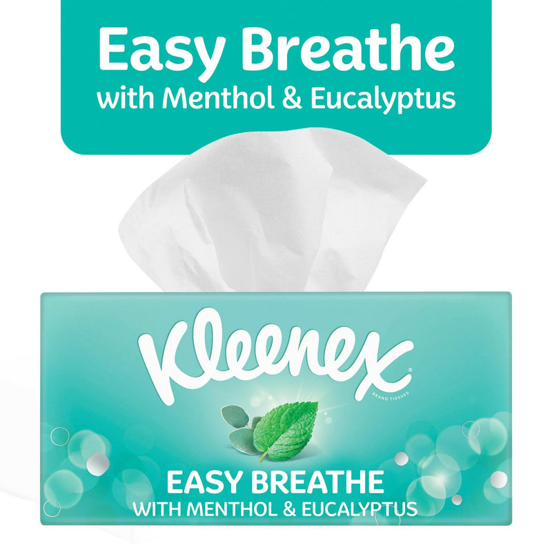Kleenex box tissues eucalyptus menthol 56 sheets, UK version