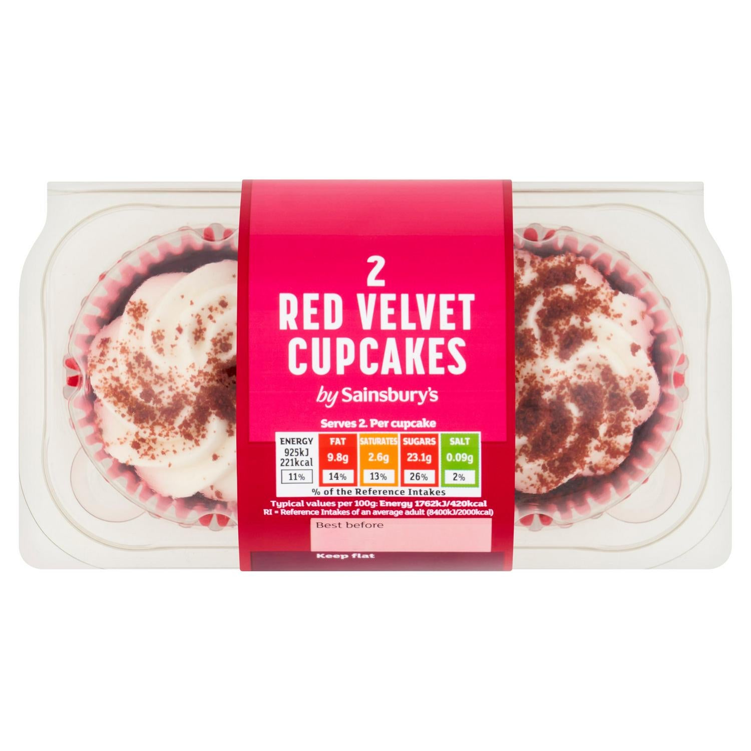 Sainsbury's Red Velvet Cupcakes 105g (British brand)