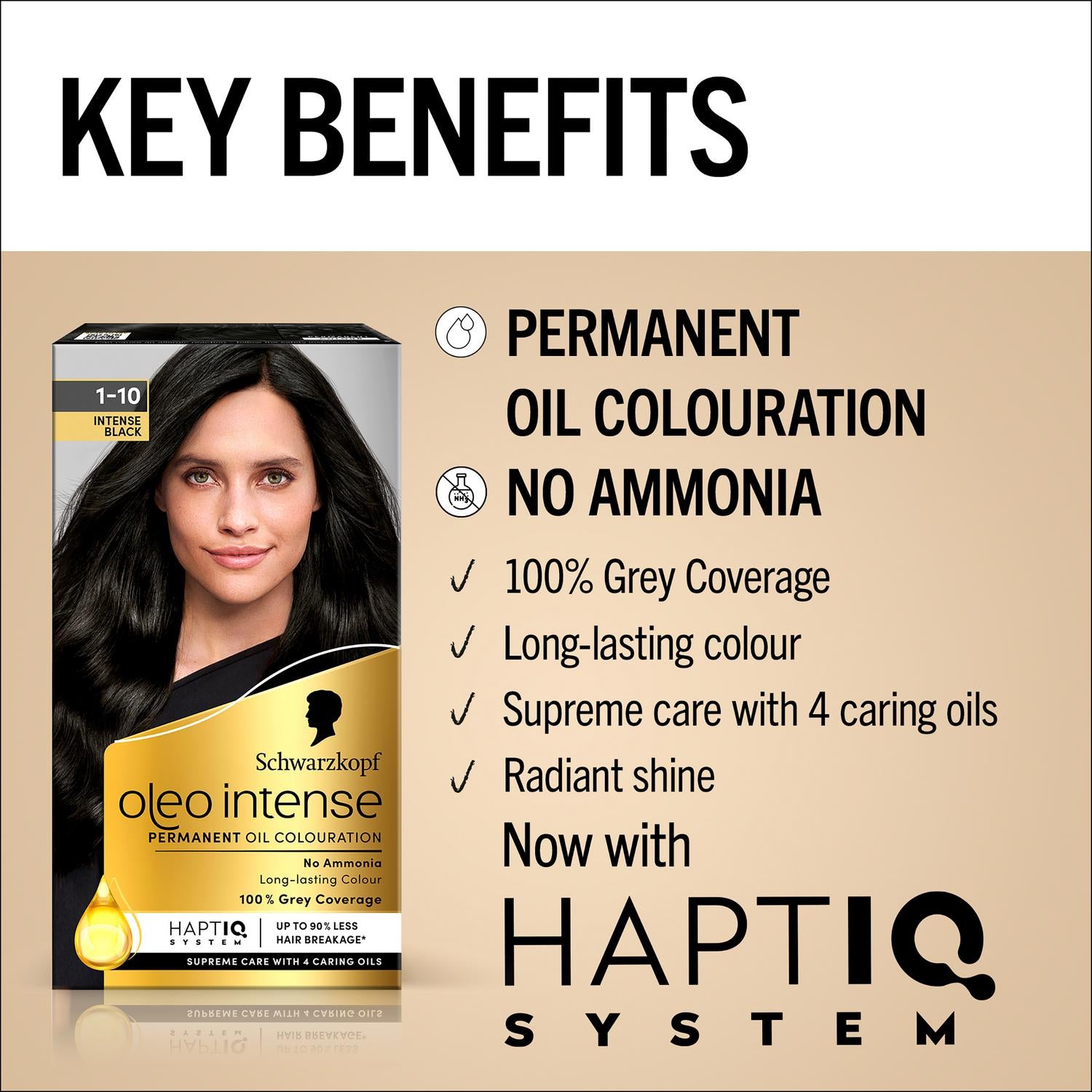 Ammonia-Free Permanent Hair Colour with 4 Caring Oils for 100% Grey Coverage