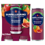 San Pellegrino Sparkling Fruit Beverage Pomegranate Orange 4 pack 330ml (British brand)