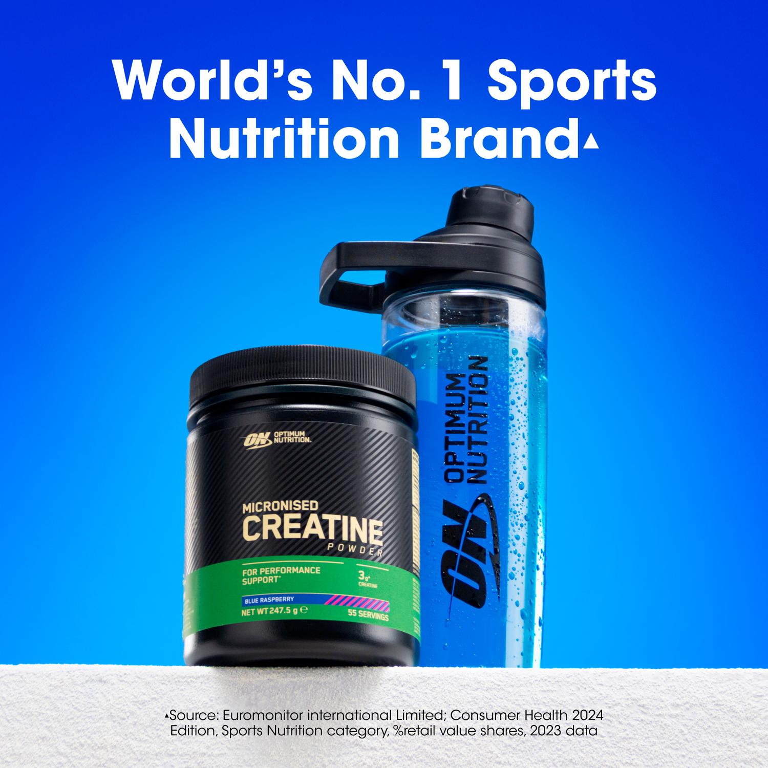 Optimum Nutrition Micronised Creatine Powder Blue Raspberry 247.5g - British product