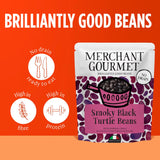 Merchant Gourmet Smoky Black Turtle Beans 240g, imported from the UK
