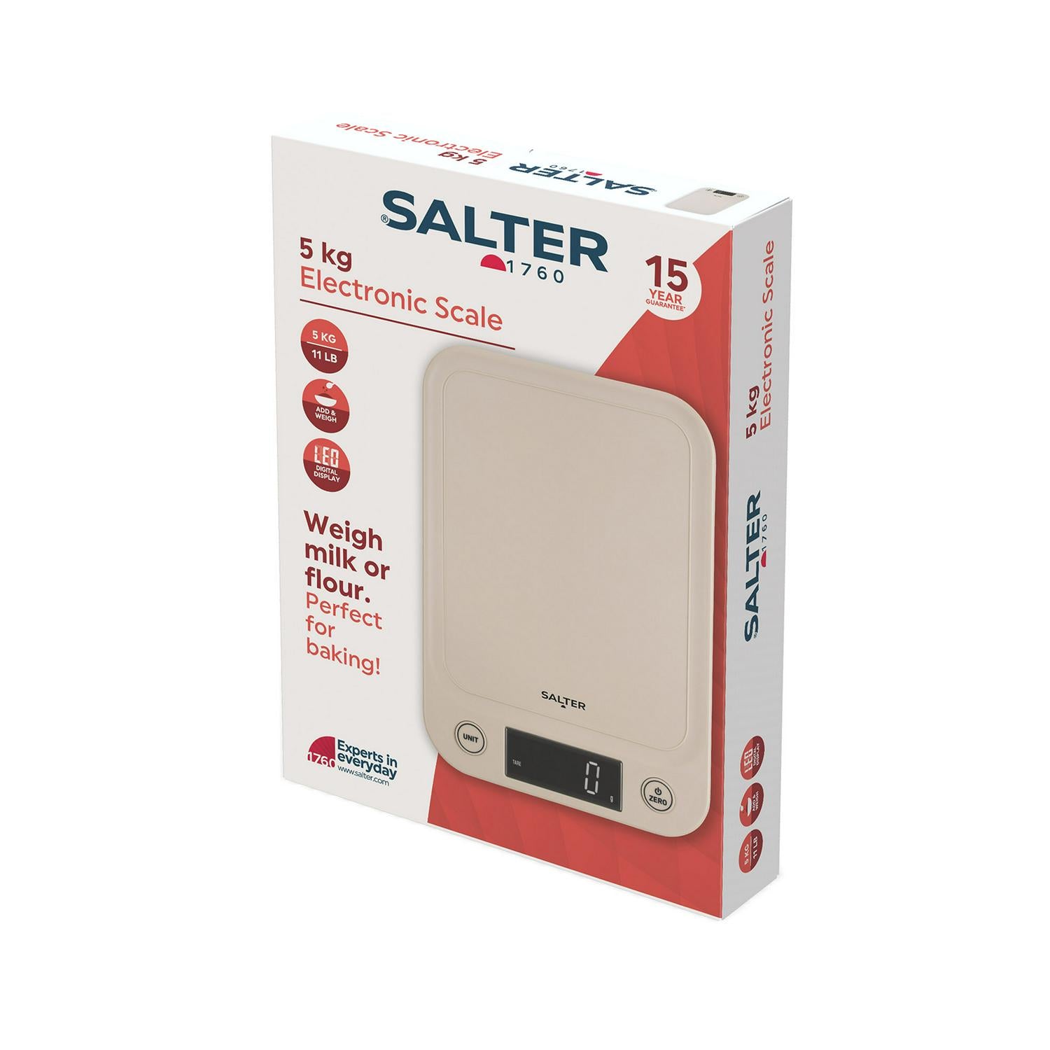 Salter Slim Electronic Scale Taupe 5kg (British brand)