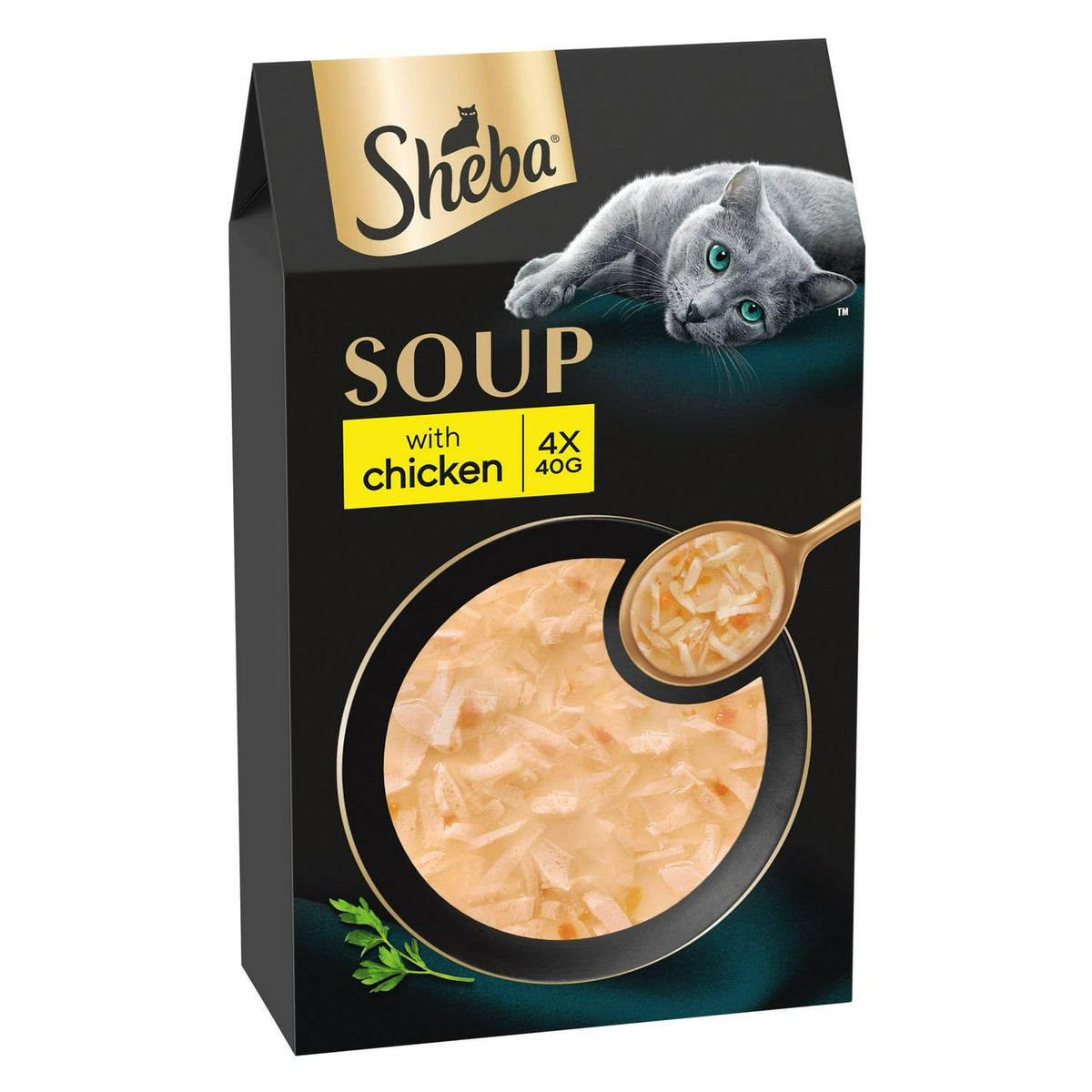 Sheba Classics Soup Chicken Adult Wet Cat Food Pouches 4 x 40g