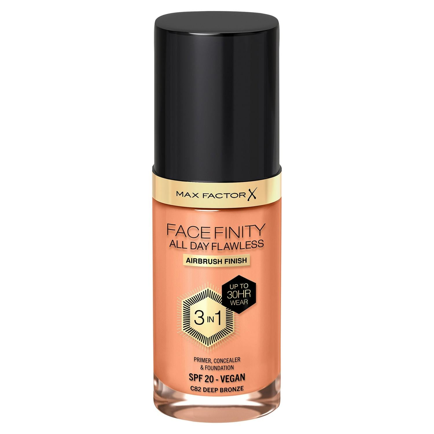 Max Factor All Day Flawless foundation 82 Deep Bronze 30ml, imported from the UK