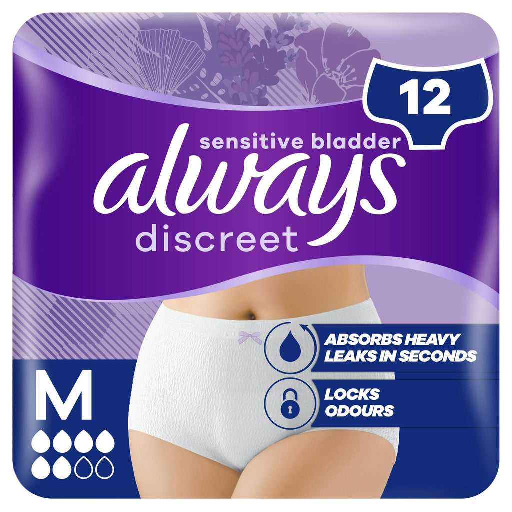 Always Discreet Underwear Incontinence Pants Normal Medium x12