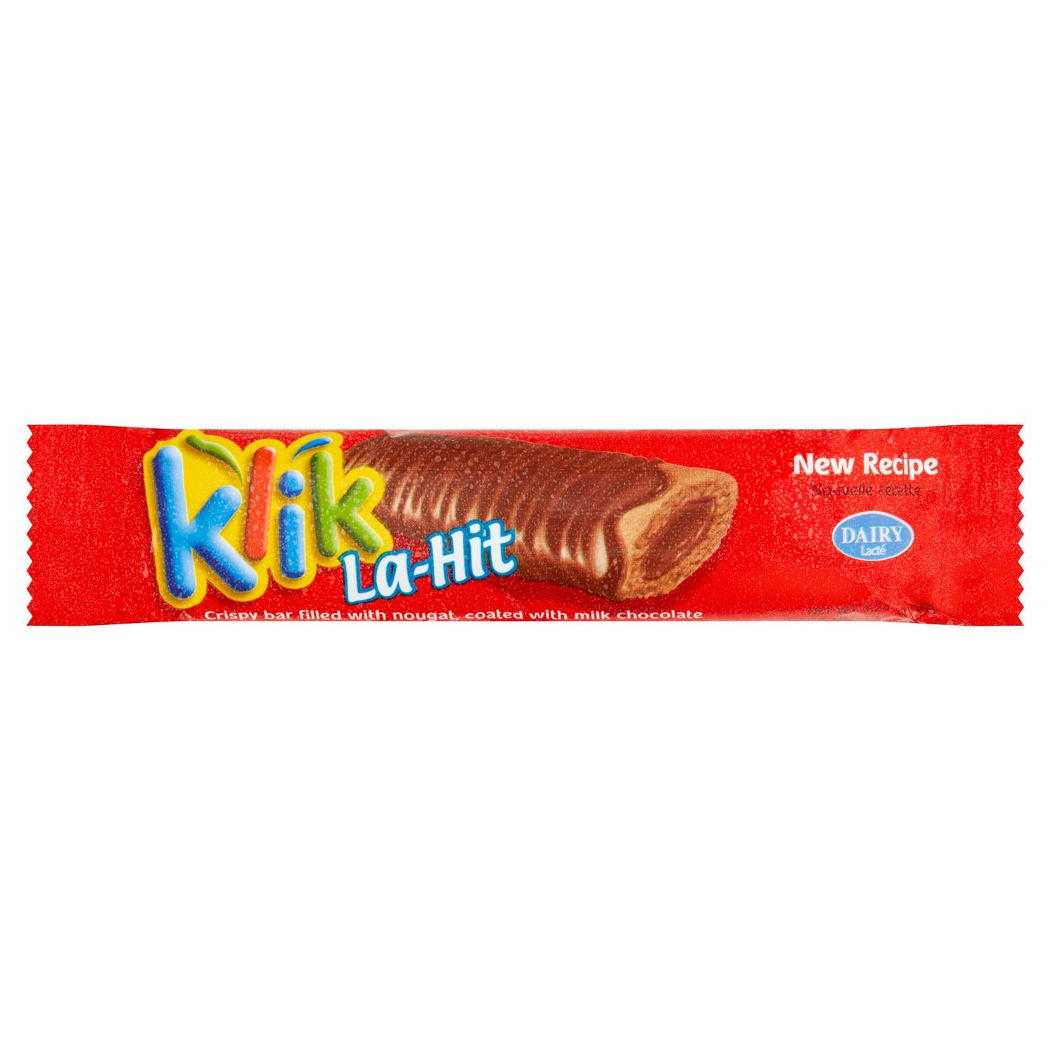 Klik La-Hit milk chocolate nougat bar 35g, UK version