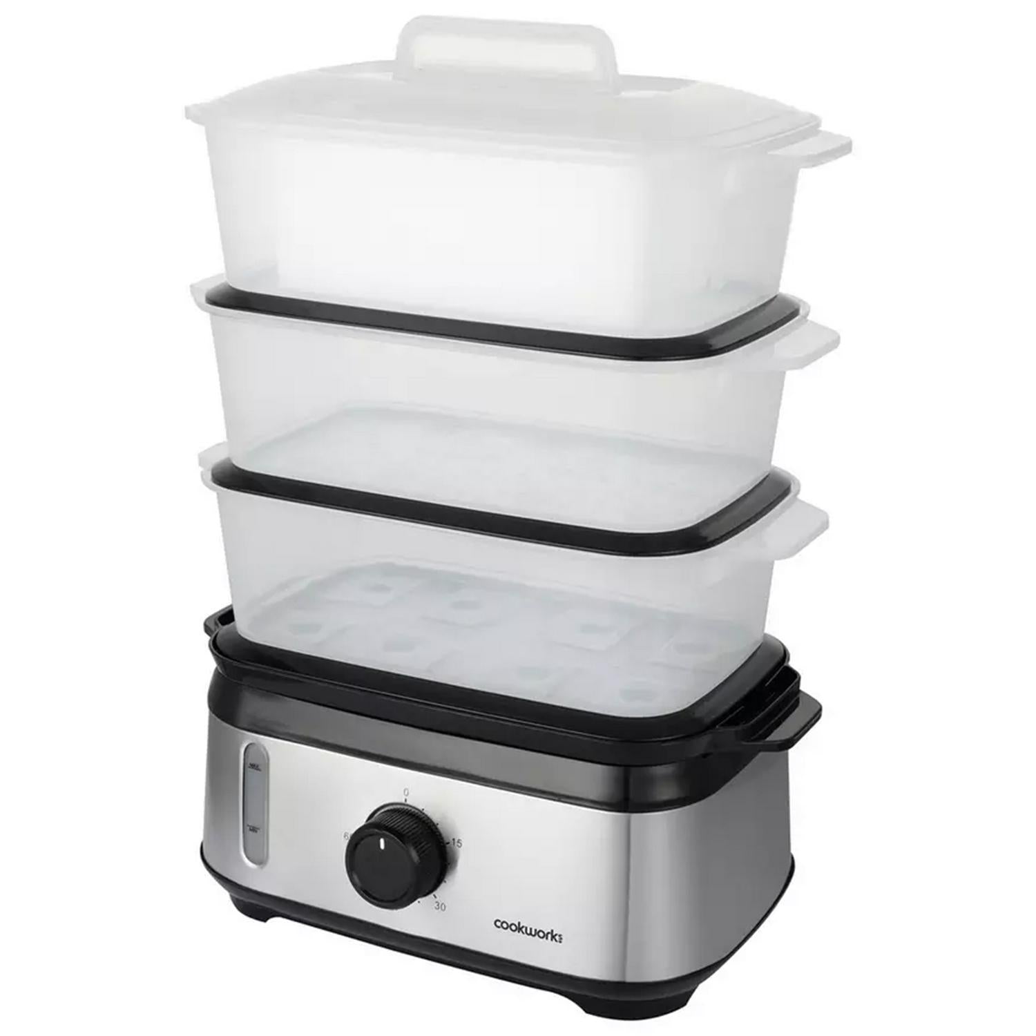 Cookworks 3 Tier Stainless Steel Electric Steamer - British product