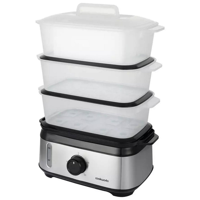 Cookworks 3 Tier Stainless Steel Electric Steamer - British product