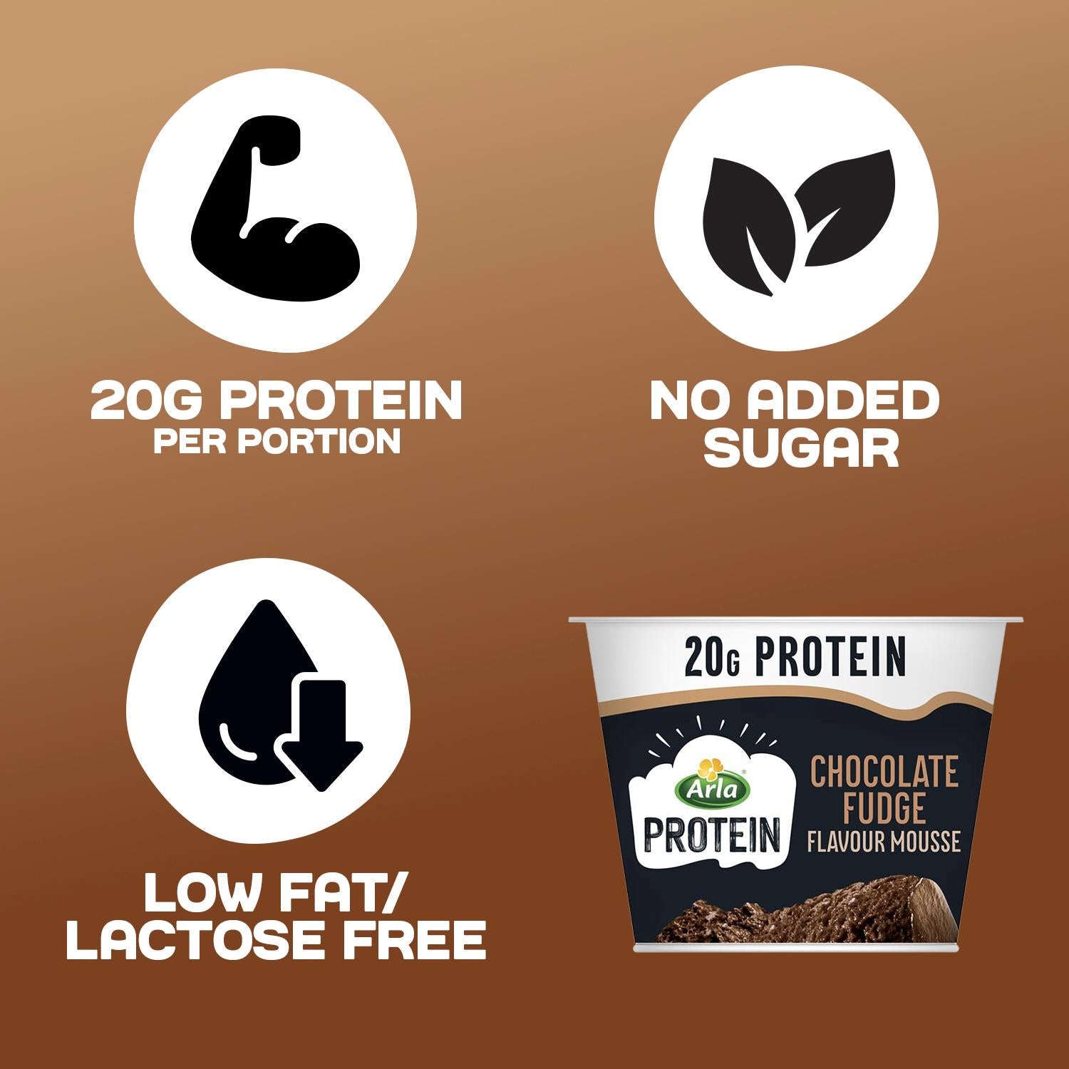 Arla Protein Mousse Chocolate Fudge Flavour 200g - British product