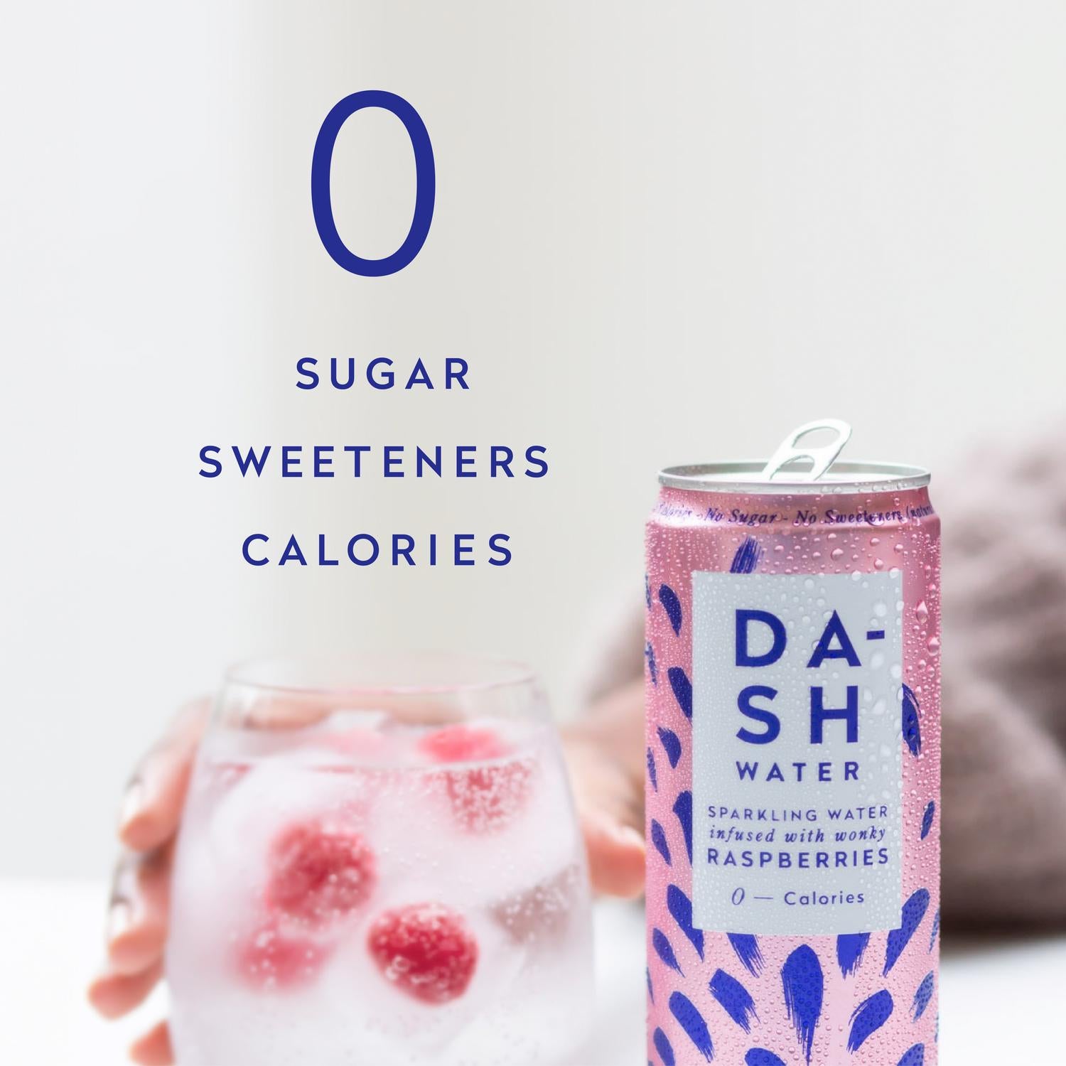 Dash Raspberry Sparkling Water 4 x 330ml - British product