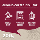 Lavazza Tales of Napoli Ground Coffee 200g from Italy
