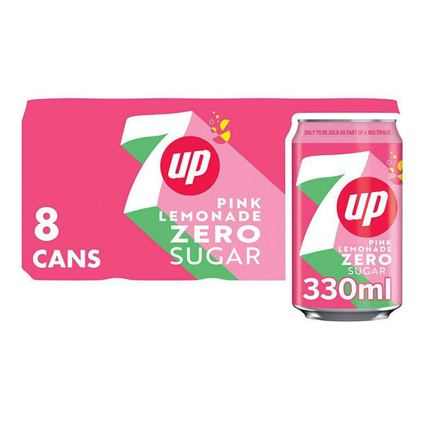 Carbonated Zero Sugar Pink Lemonade Drink in 8 Cans (330ml each)