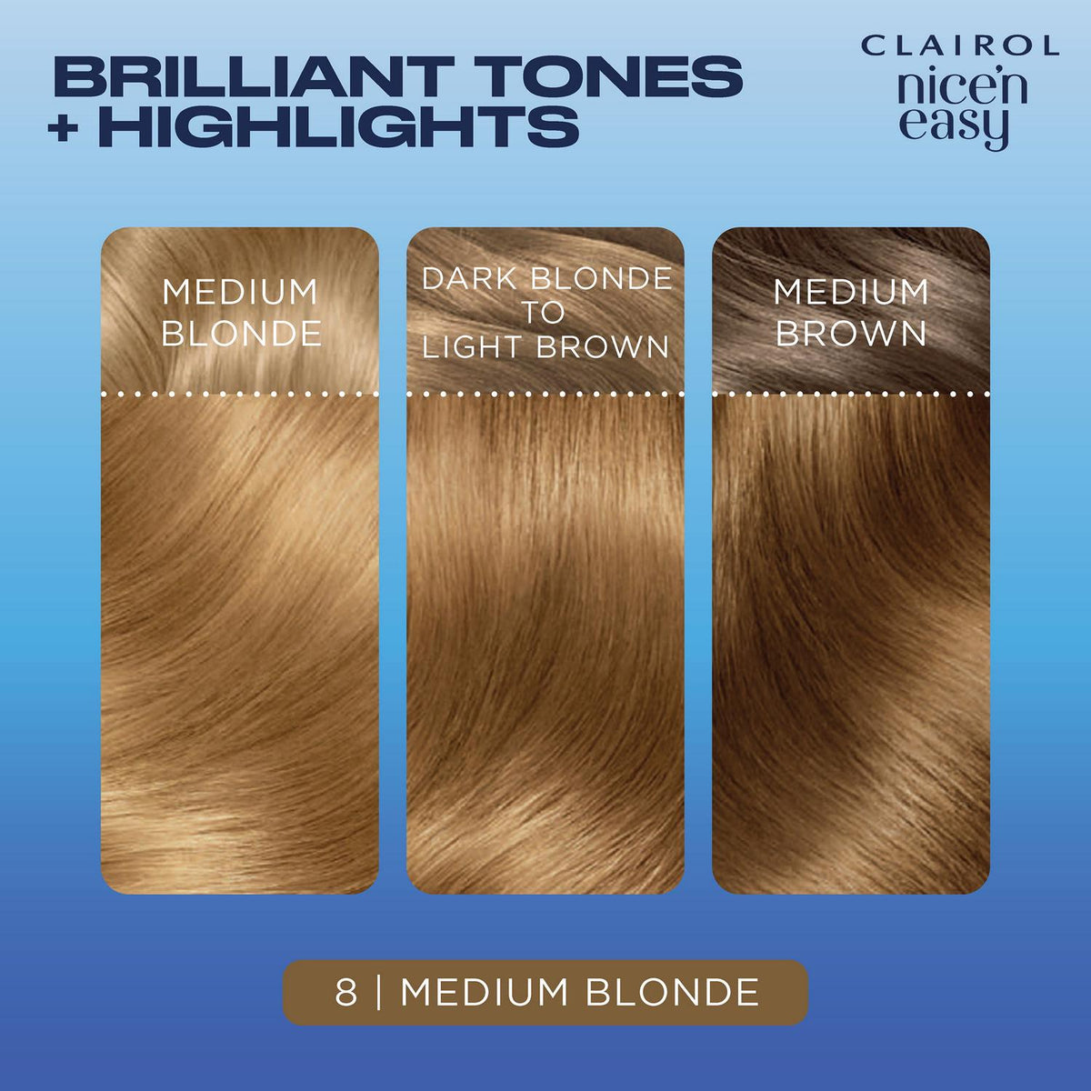 Clairol Nice'N Easy Medium Blonde 8 Permanent Crème Hair Dye