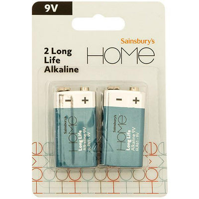 9V Alkaline-Batterien 2er-Pack für Geräte mit hoher Kapazität