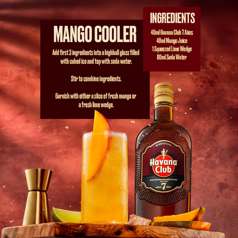 Havana Club 7 Year Old dark rum 70cl, imported from the UK