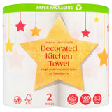 Super Absorbent Decorated Kitchen Towel Rolls, 2-Pack, 100 Sheets per Roll