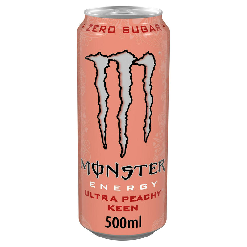 Monster Ultra Peachy Keen energy drink 500ml, imported from the UK