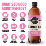 Remedy Kombucha Raspberry Lemonade 700ml, imported from the UK