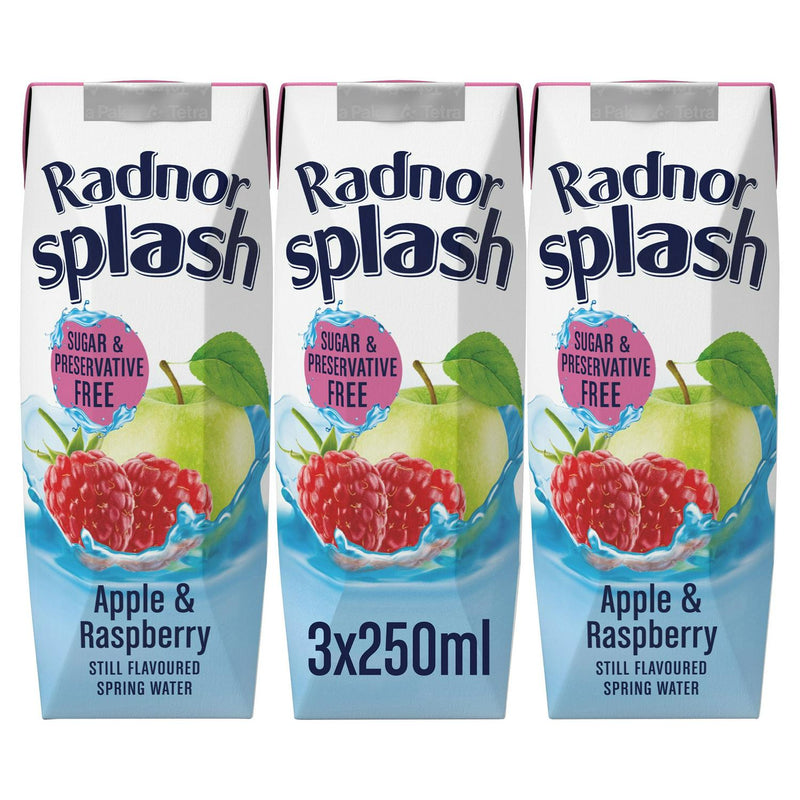 Radnor Splash apple and raspberry flavoured spring water 250ml, imported from the UK