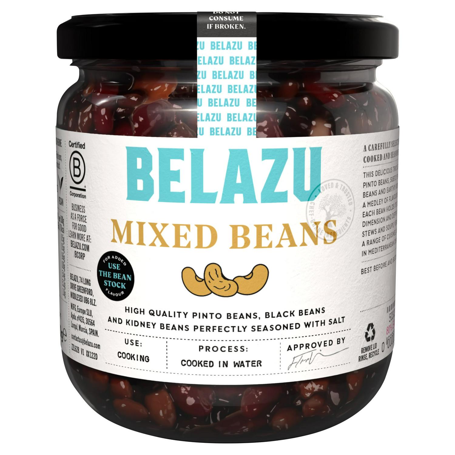 Belazu mixed beans pinto black kidney beans 350g (British brand)