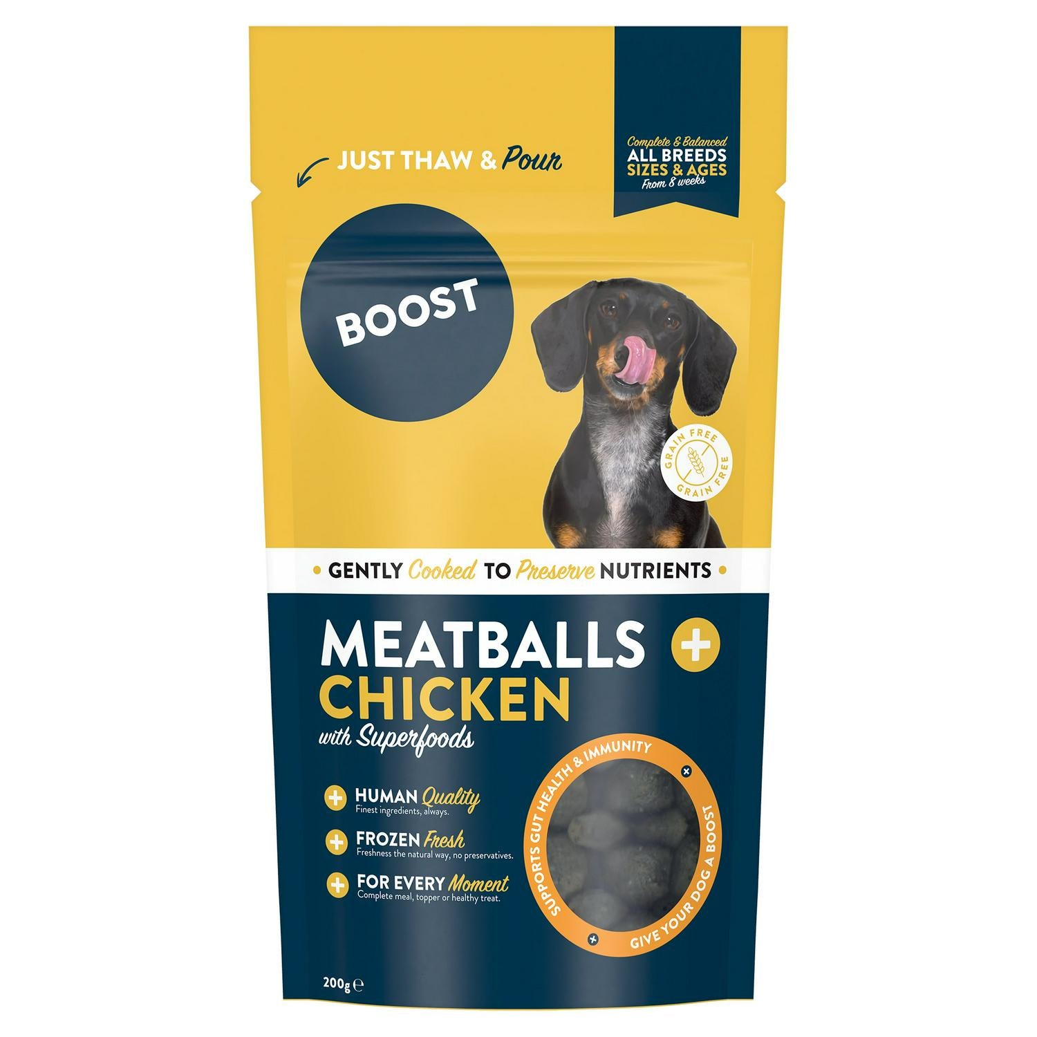Boost Meatballs + Chicken with Superfoods Dog Food 200g