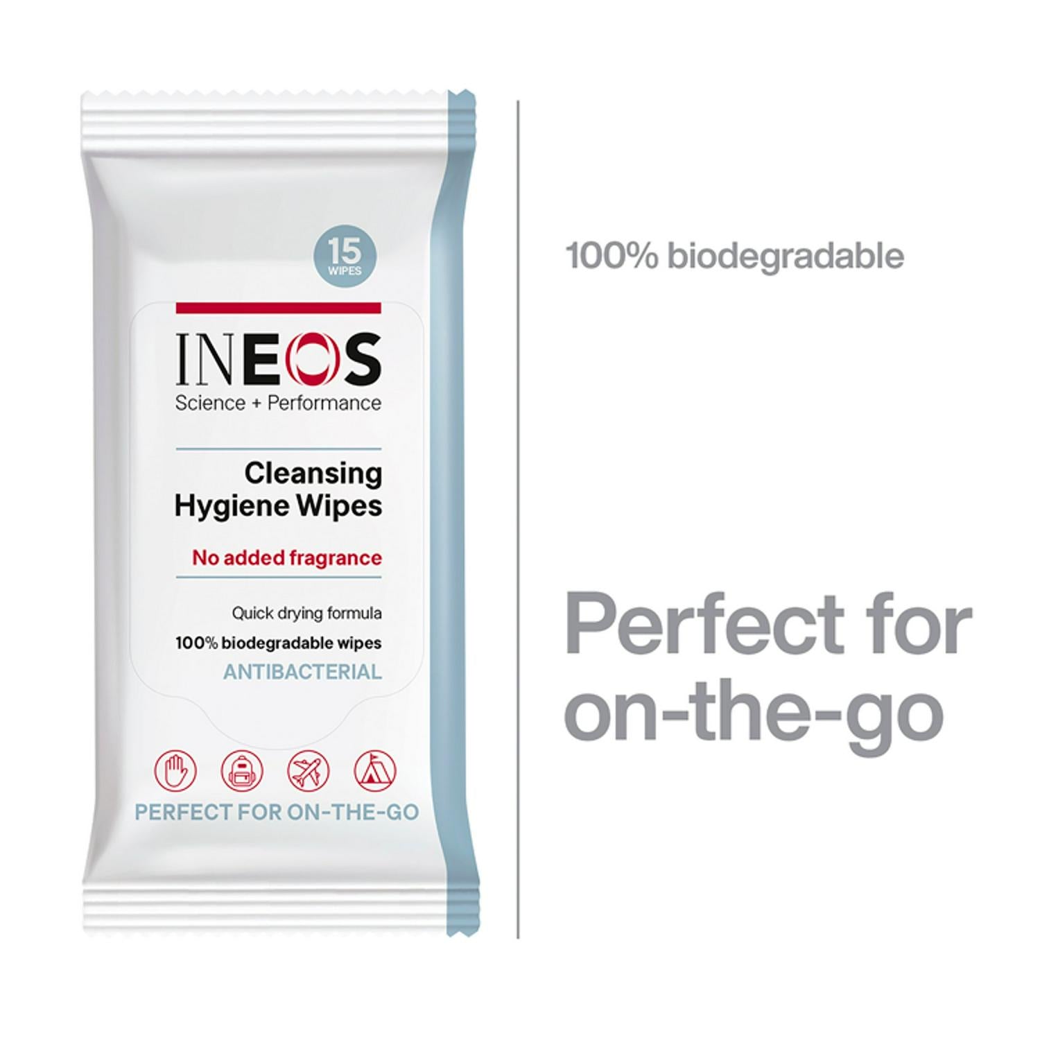 Ineos Antibacterial Sanitiser Wipes 15 Pack imported from the UK